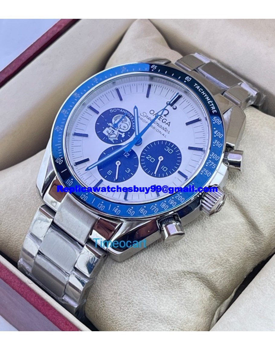 Omega Eyes On Star Silver Snoopy Award 50th Anniversary Limited Edition Steel Watch