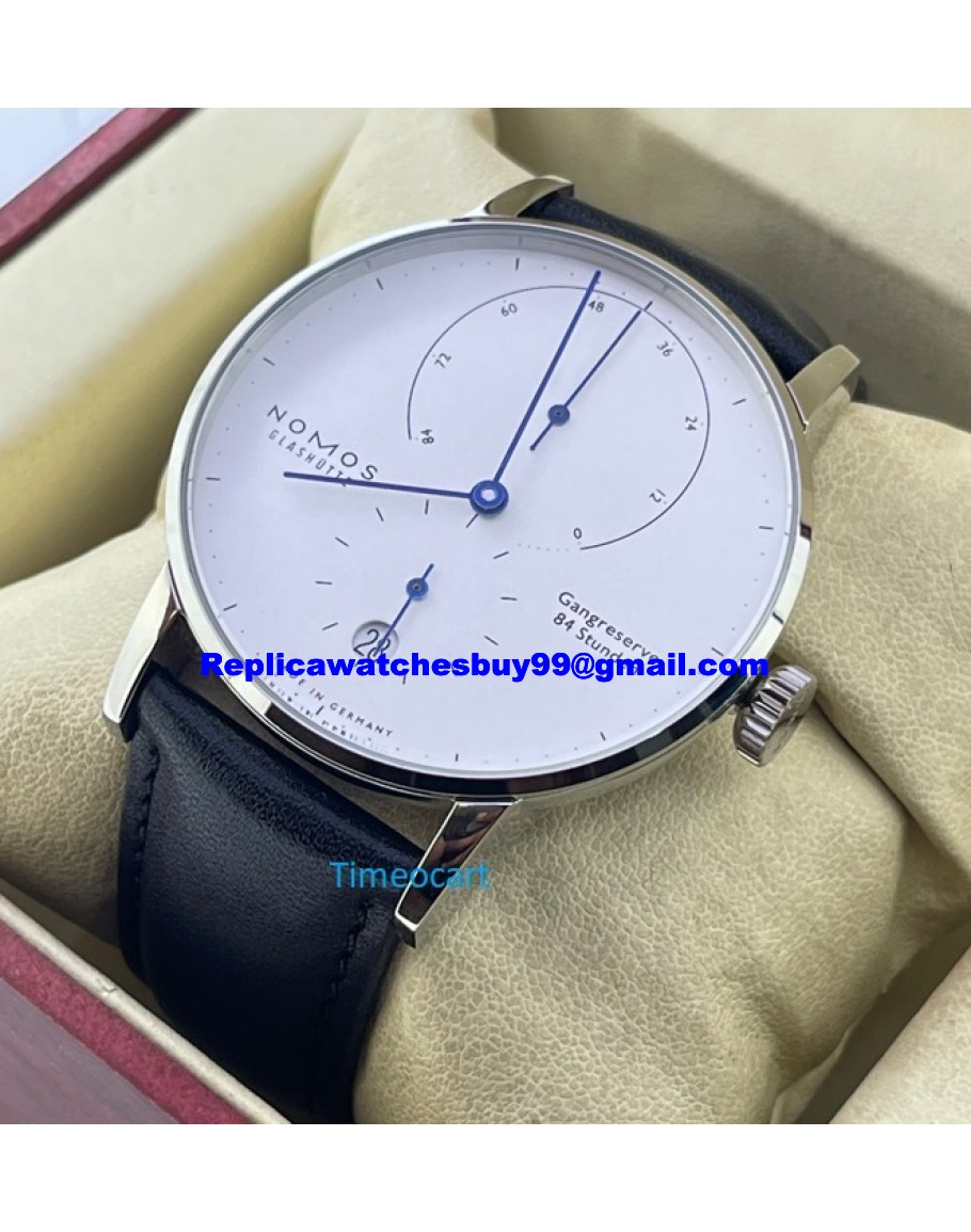 Nomos Glashutte LAMBDA Gangreserve 84 Stunden Steel Power Reserve Swiss Automatic Watch