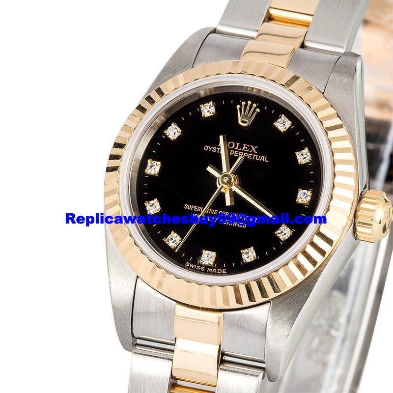 Imitation Lady Rolex Oyster Perpetual 76193 Diamond Dial Watch WE02536